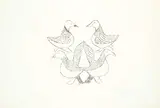 Pitseolak Ashoona, Untitled - Four Birds #35/50, 1962, etching on paper