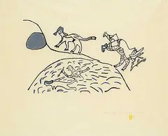 Thomas Seevoga, Wild Spirits #10/39, 1971, colour stonecut on paper