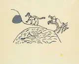 Thomas Seevoga, Wild Spirits #10/39, 1971, colour stonecut on paper