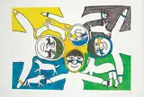 Simon Tookoome, A Vision of Animals #11/50, 1972, colour stonecut on paper