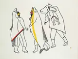 Mark Uqayuittuq, Friendly Spirits #28/50, 1972, colour stonecut on paper