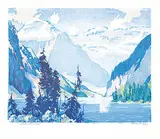 Lake Louise #16/100 by A.C. and Barbara Leighton - Barleigh, colour wood block on paper, sold Sep 2018