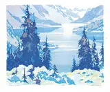 Moraine Lake #18/100 by A.C. and Barbara Leighton - Barleigh, colour wood block on paper, sold Sep 2018