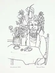 Untitled - Man at Table [Sketchbook 1958] by Maxwell Bennett Bates, lithograph on paper, sold Sep 2018