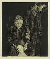 Käthe Kollwitz, Die Zertretene [Crushed Underfoot], 1900, etching on paper
