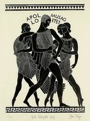 Eileen Mayo, Apollo Musagetes 1929 #3/50, lino block on paper