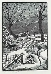 Lucille Oille, We Welcome Winter #23/25, 1947, wood engraving on paper