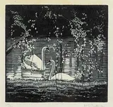 Walter J. Phillips, Swans #42/50, 1932, wood engraving on paper