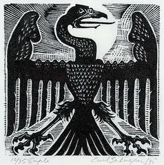 Carl Schaefer, Eagle #10/35, 1935, wood block on paper