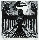 Carl Schaefer, Eagle #10/35, 1935, wood block on paper