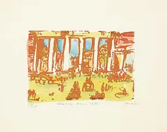 Herbert Johannes Joseph Siebner, Berlin Anno 1875 #21/24, hand coloured silkscreen on paper