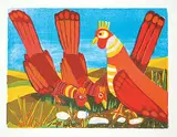 John Harold Thomas Snow, Two Birds #45/50, 1976, colour lithograph on paper