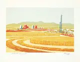 George Weber, Alberta Harvest, 1977, colour silkscreen on paper