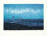 George Weber, Dancing Northern Lights, Alberta #79/80, 1977, colour silkscreen on paper