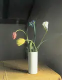 James Daubney, Untitled - Vase of Tulips, hand coloured black and white photograph on paper