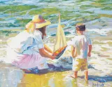 Ron Hedrick, A Sailing Lesson, oil on canvas