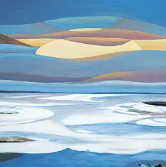 Hans Herold, Sunset, Canadian Arctic, acrylic on canvas