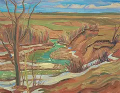 A. Y. Jackson, Drywood Creek, Waterton Lake / Pincher Creek, 1957, oil on canvas