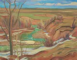 A. Y. Jackson, Drywood Creek, Waterton Lake / Pincher Creek, 1957, oil on canvas