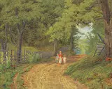 leisles pavon, Untitled - Out for a Stroll, watercolour on paper