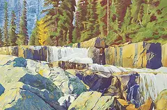 Walter J. Phillips, Untitled - Alpine Waterfall, 1948, watercolour on paper