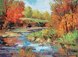 Armand Tatossian, Untitled - Autumnal Stream, oil on canvas