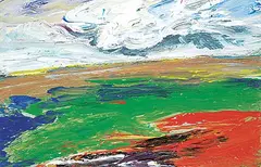 Matt Petley-Jones, Electric Landscape, acrylic on canvas