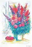 Bouquet and Bowl of Cherries #42/500 by Marc Chagall, photolithographic reproduction on paper, sold Apr 2018