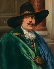 The Cavalier by Alex de Andreis, oil on canvas, sold Apr 2018