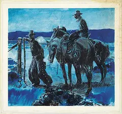 Herbert Morton Stoops, Untitled - Opening the Gate, watercolour and ink on paper