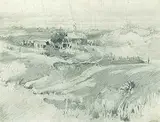 Charles John Collings, Untitled - The Homestead, graphite on paper