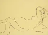 Stanley Morel Cosgrove, Nude Study, 1976, crayon on paper