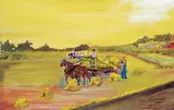 Ann Alexandra Harbuz, Untitled - Farm Scene, 1975, acrylic on cardboard
