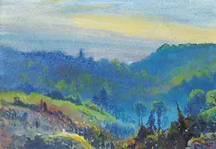 Owen P. Staples, Untitled - Mist in the Valley, 1917, watercolour on paper