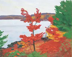George Thomson, Untitled - Autumn Trees, oil on paper board