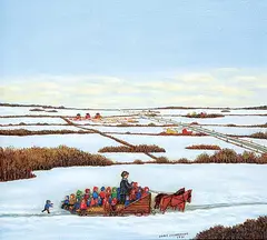 Doris Zaharichuk, Untitled - The Sleigh Ride, 1981, acrylic on canvas
