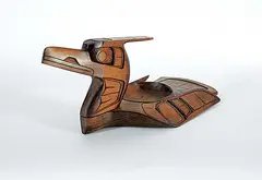 Kwakitul Loon Bowl by James Basil, wood carving, sold Mar 2018