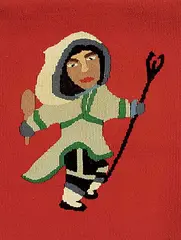 Untitled - Hunter by Leena Akulukjuk, 1979, weaving, sold Mar 2018