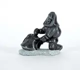 Jimmy Inaruli Arnamissak, Untitled - A Great Catch, 1984, black and grey stone carving