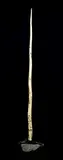 . Eegeevudloo, Untitled - Narwhal Tusk on Seal Base with Arctic Scenes, 1977, dark green stone and bone