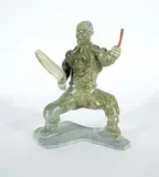 Juili Kutsiq, Drum Dancer, 1989, light green stone and bone carving