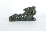 Daniel Oweetaluktuk, Untitled - Hunter Pulling in the Seal, green stone carving