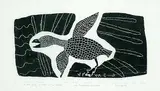 Josie Papialuk, A Bird Going up North in the Summer #7/45, 1976, relief print on paper