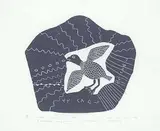 Josie Papialuk, A Ptarmigan Making a Noise #18/40, 1975, stonecut on paper