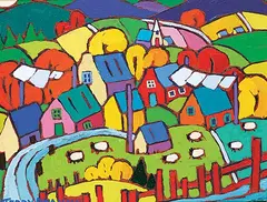 Terry Ananny, Quebec Village, 2002, acrylic on canvas