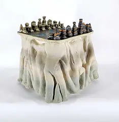 Lorne Beug, Untitled - Human Forms Chess Set, 1984, glazed ceramic