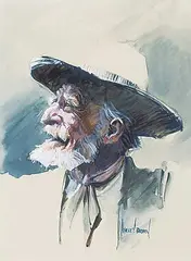 Harley W. Brown, Untitled - An Old Man's Pride, gouache on paper