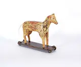 Michel Fortin, Horse Pull Toy, painted wood carving