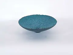Mary Fox, Untitled - Turquoise Alligator Skin Bowl, glazed ceramic