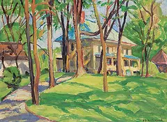 Betty Galbraith-Cornell, Untitled - Cottage Country, oil on wood board
